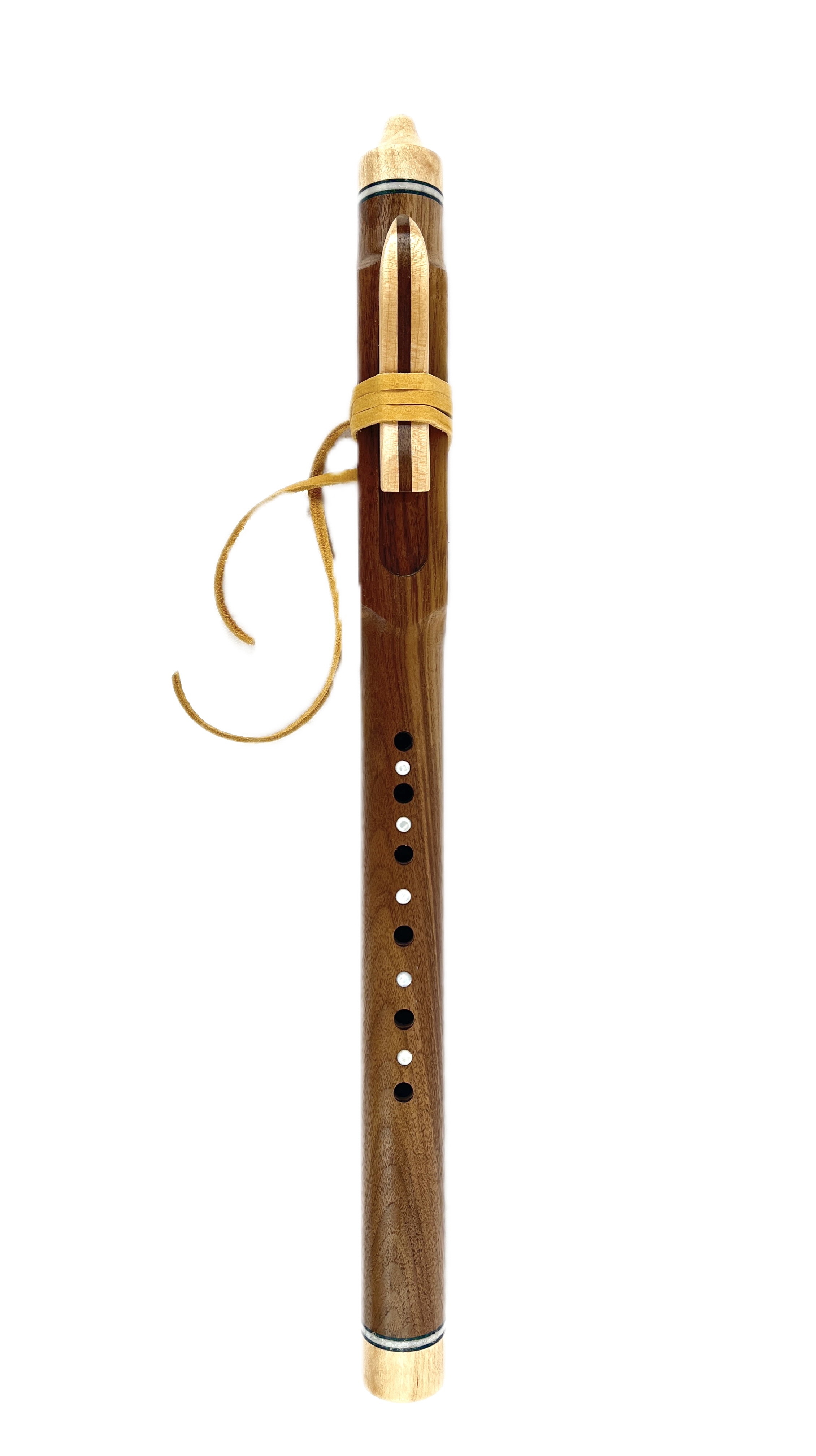 Native American Style Flute - Black Walnut/ Maple - Key of G — handcrafted Native American style flute by Elemental Flutes