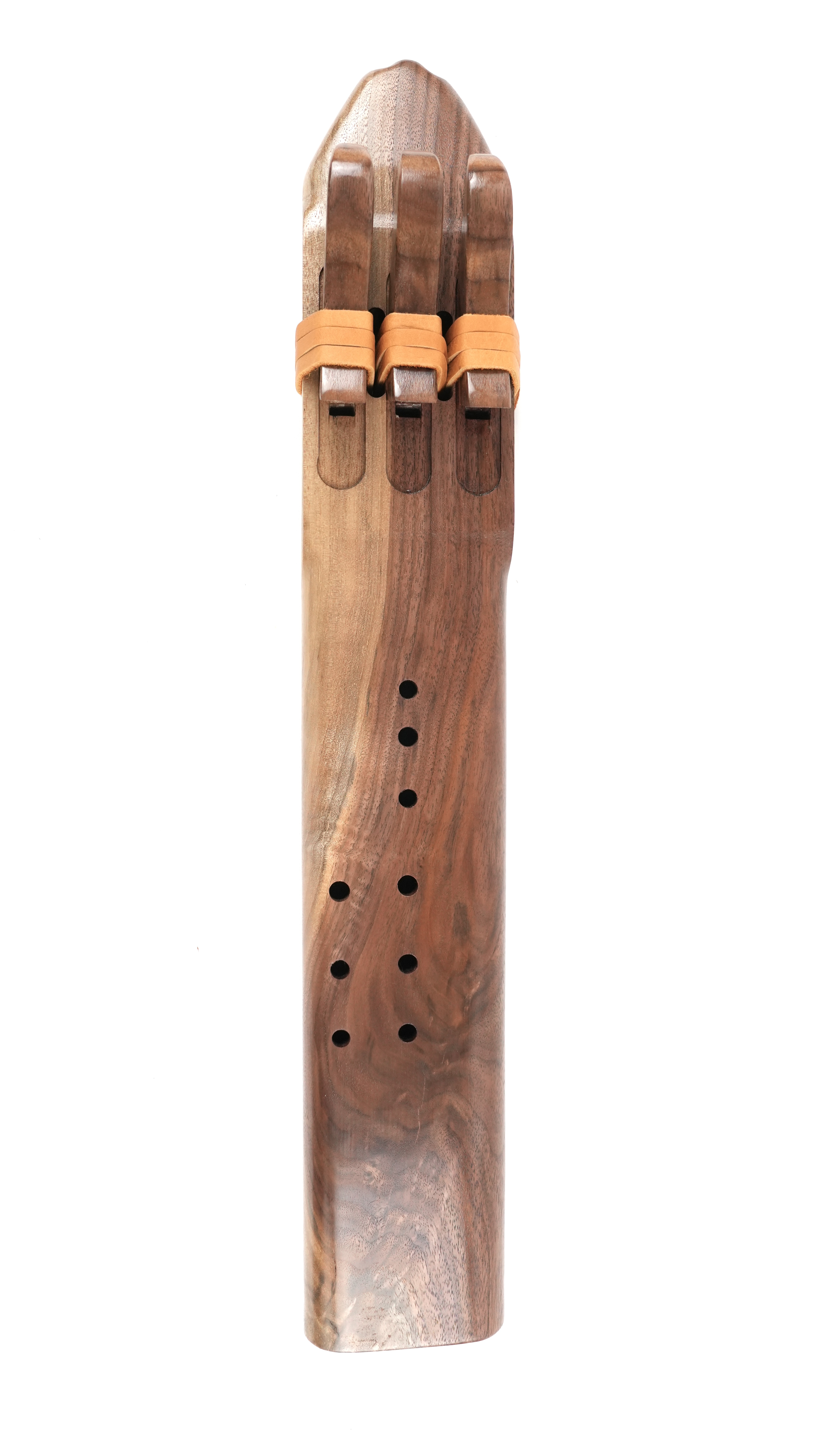 Native American Style Triple Black Walnut Flute - Key of F# — handcrafted Native American style flute by Elemental Flutes
