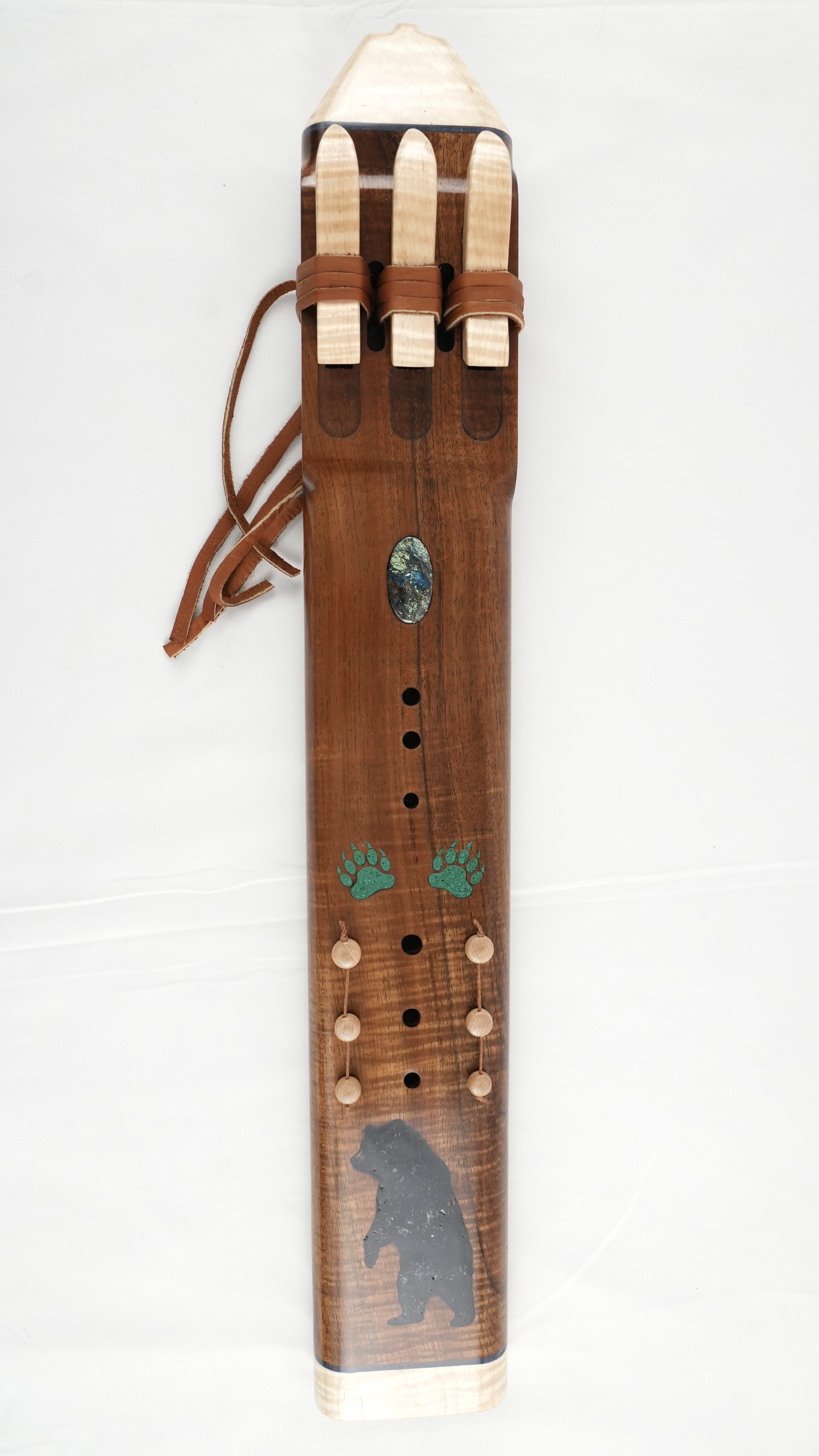 Native American Style Triple Hawaiian Koa Flute - Key of Bass D