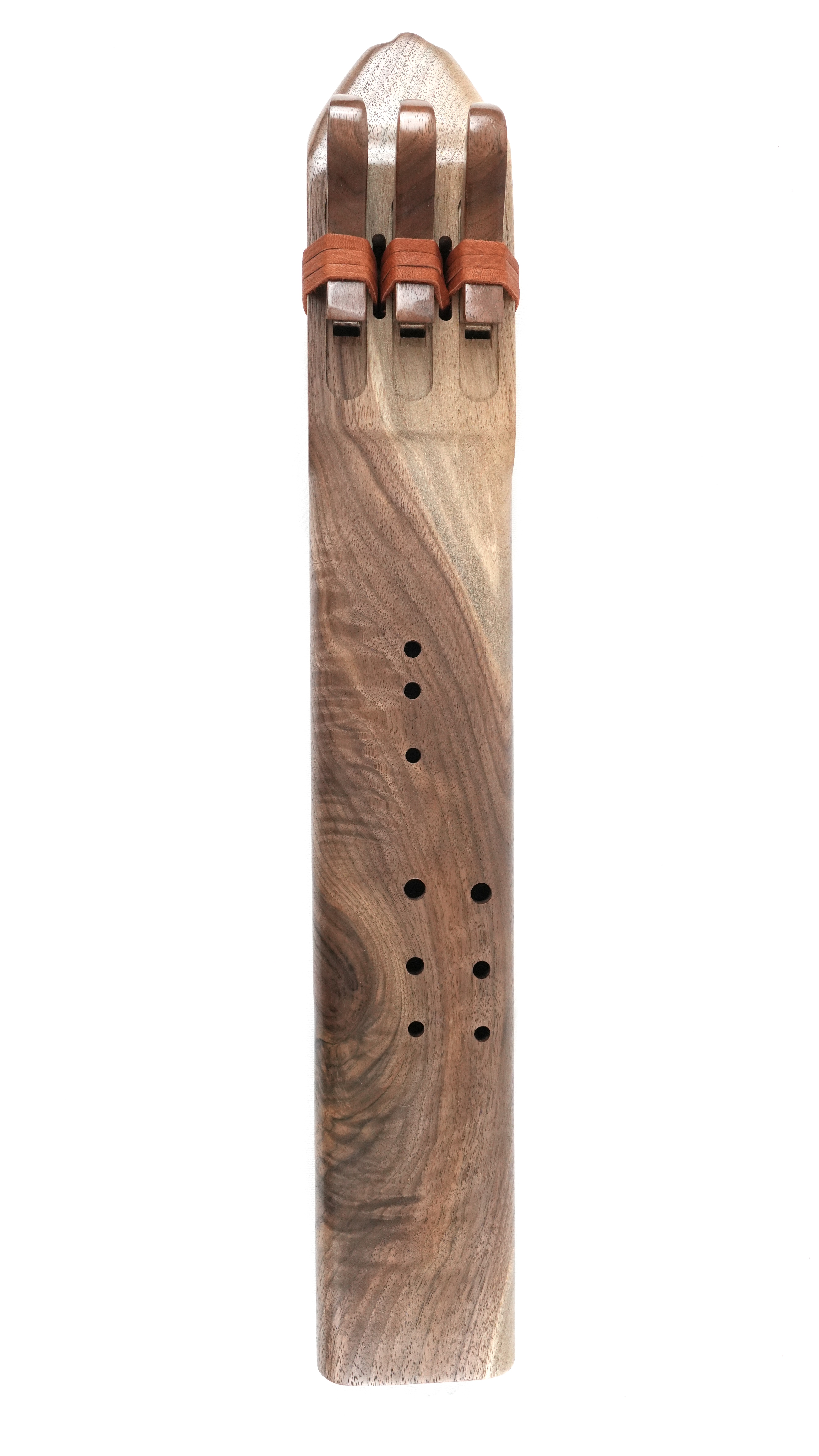 Native American Style Triple Drone Flute - Black Walnut - Key of Bass D — handcrafted Native American style flute by Elemental Flutes
