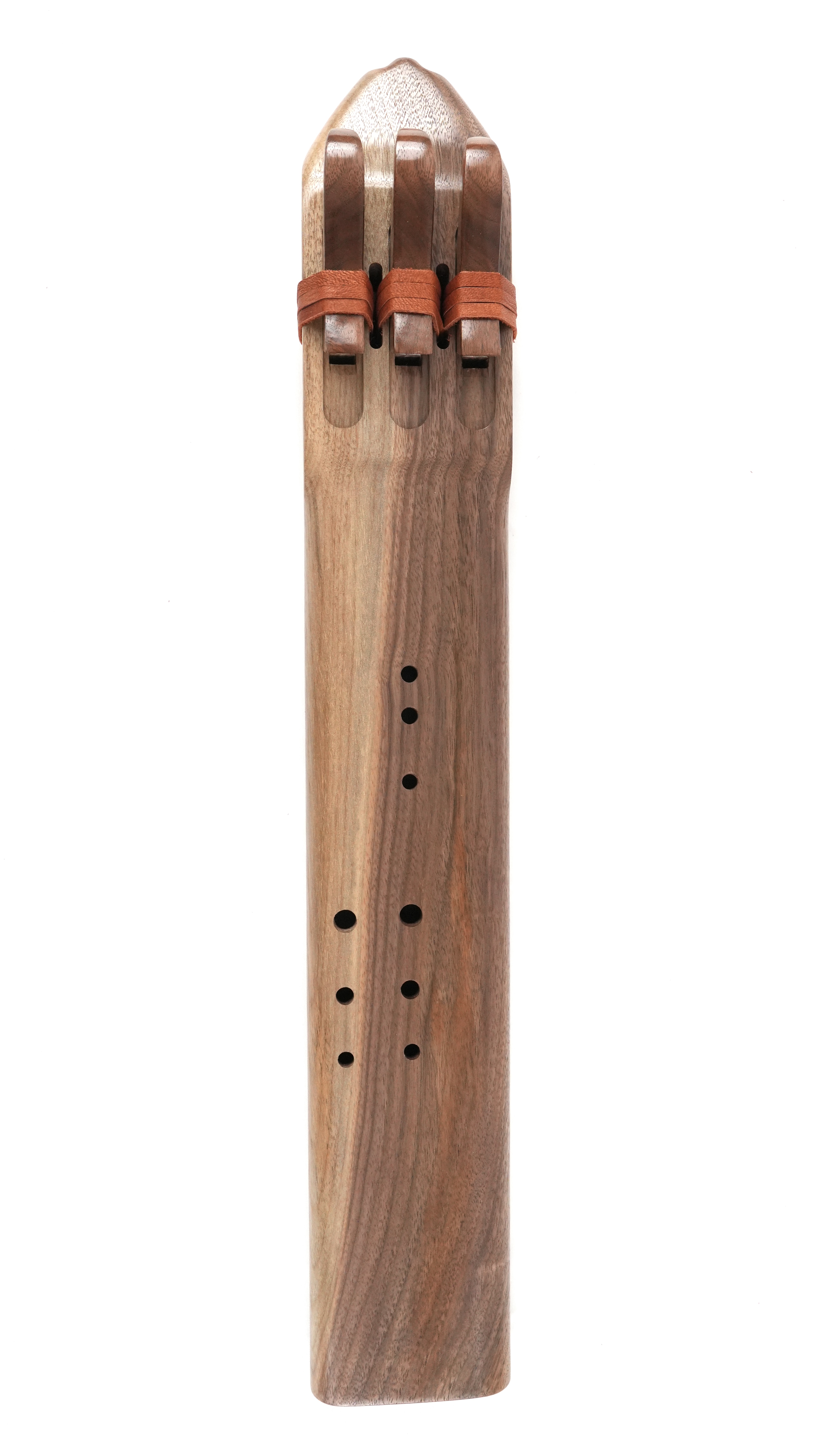 Native American Style Triple Flute - Black Walnut - Key of Bass D — handcrafted Native American style flute by Elemental Flutes
