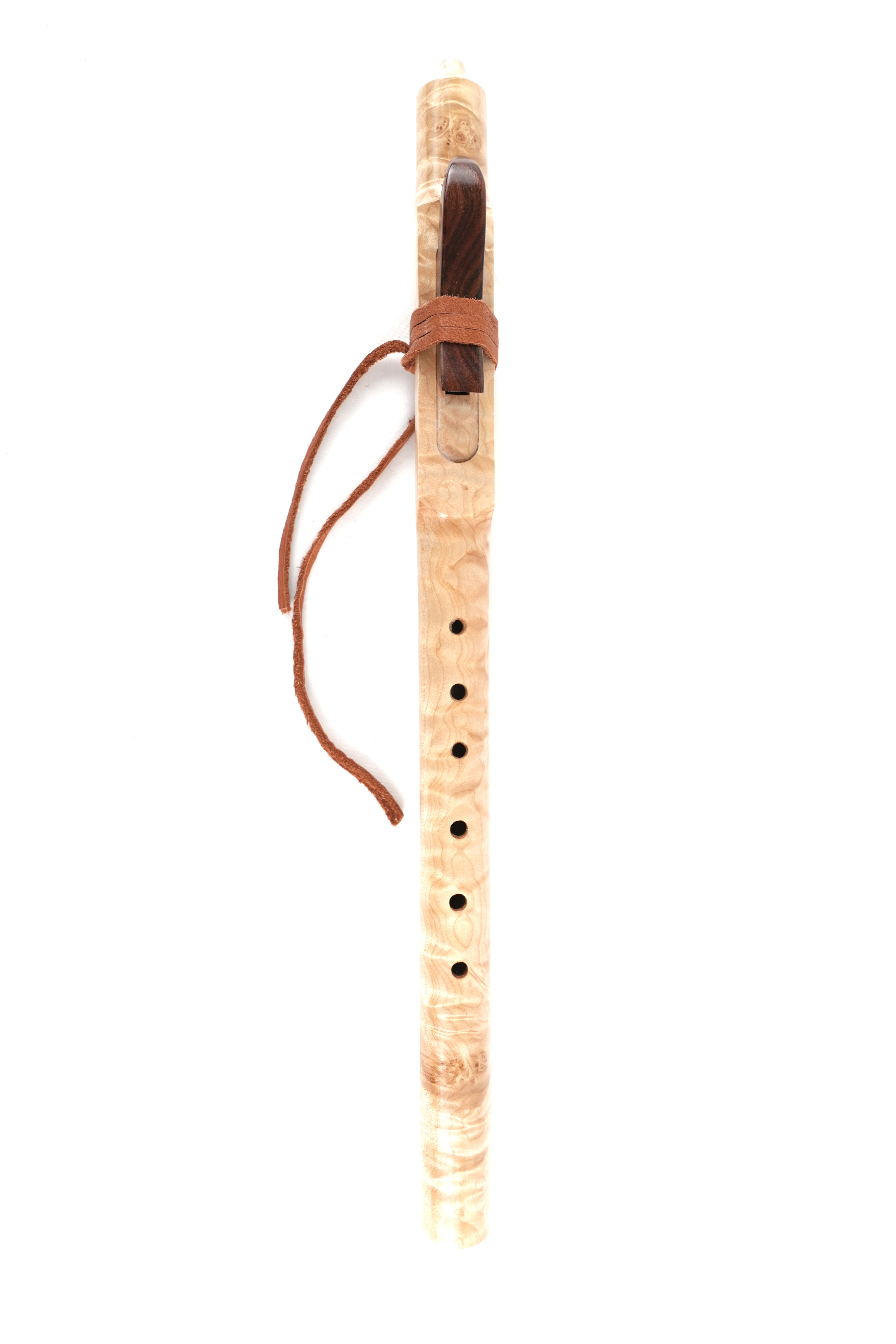 Native American Style Curly Maple Single Flute - Key of F# — handcrafted Native American style flute by Elemental Flutes