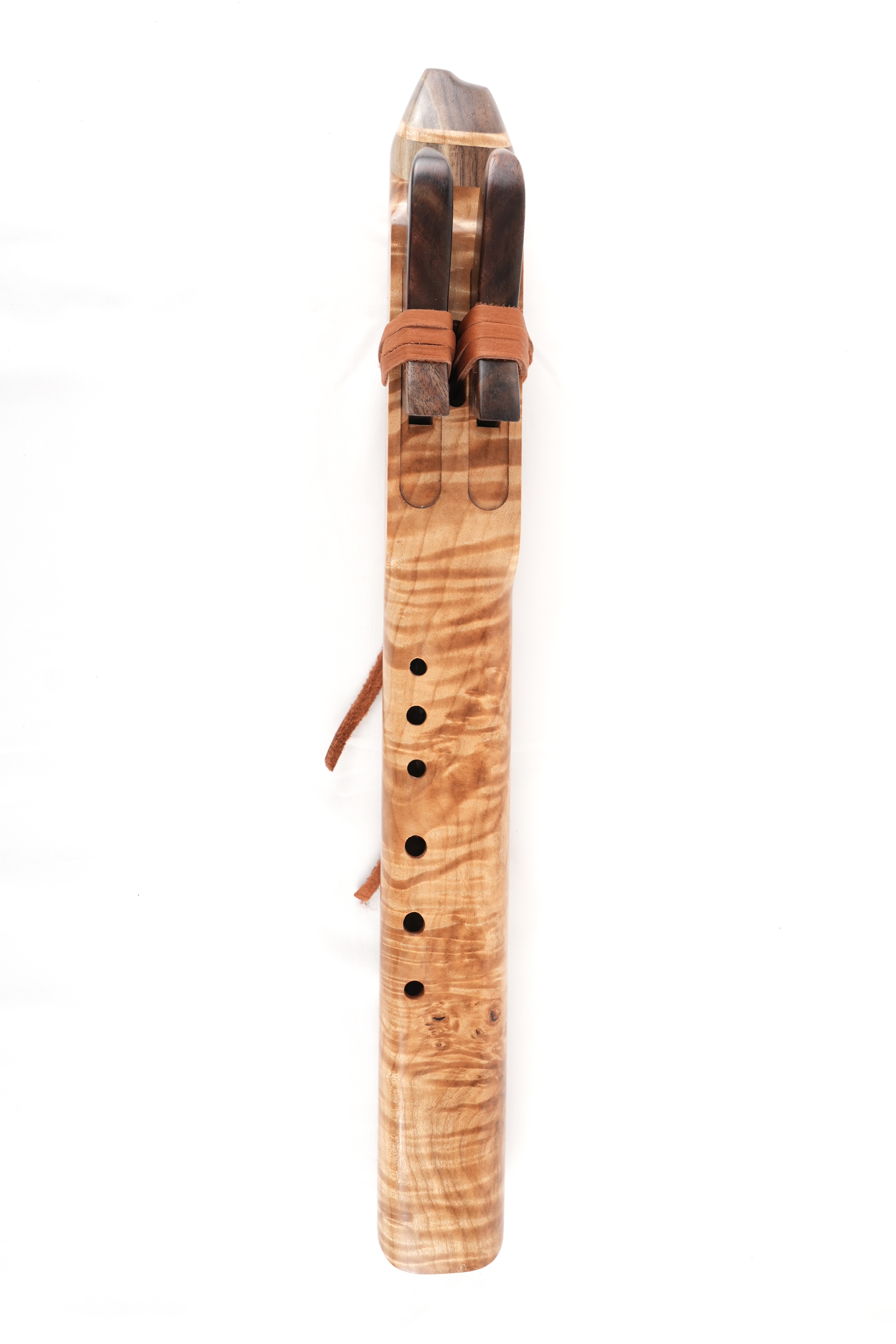 Native American Style Curly Maple Drone Flute - Key of A — handcrafted Native American style flute by Elemental Flutes