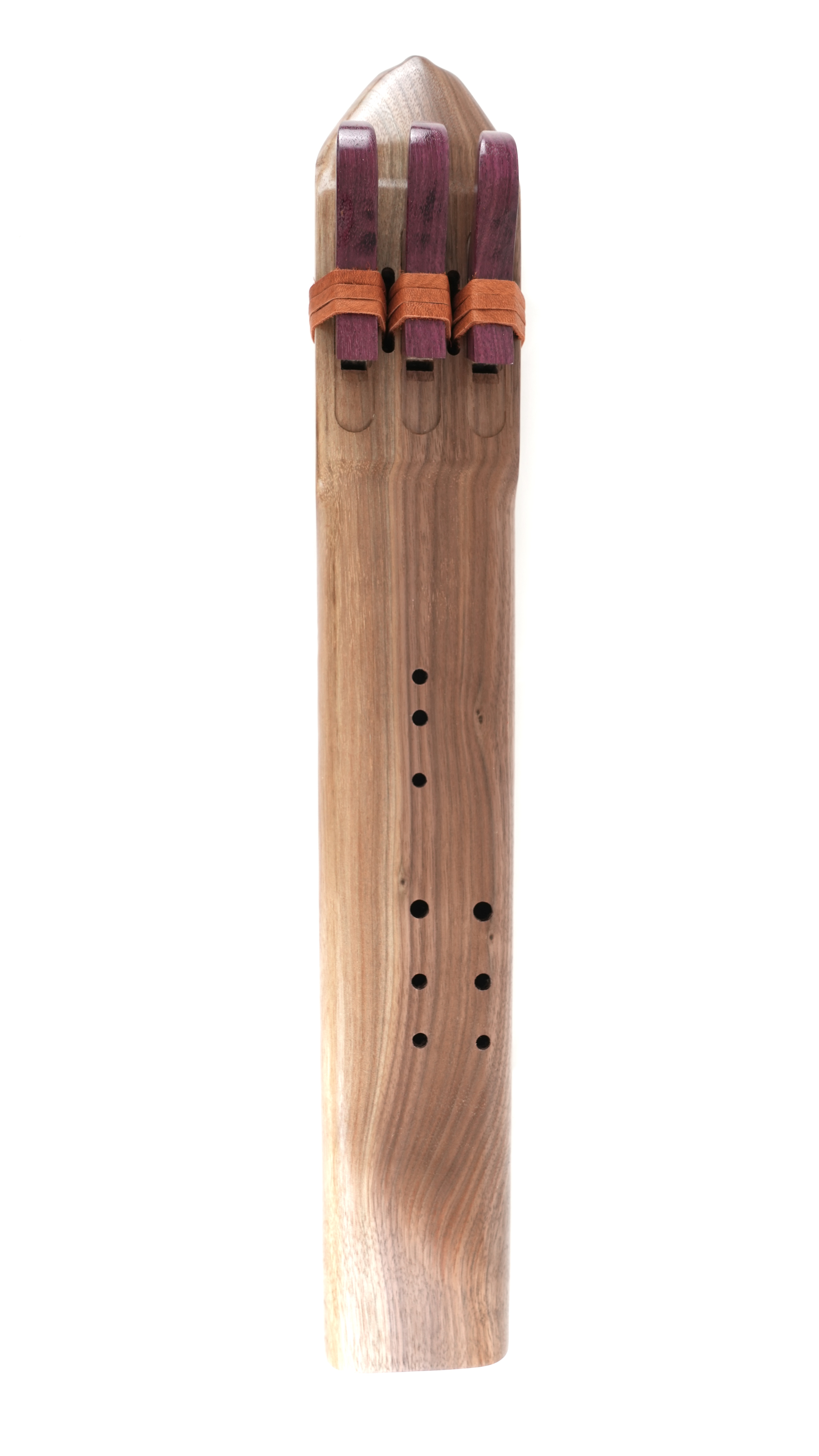 Native American Style Triple Black Walnut Flute - Key of Bass D — handcrafted Native American style flute by Elemental Flutes