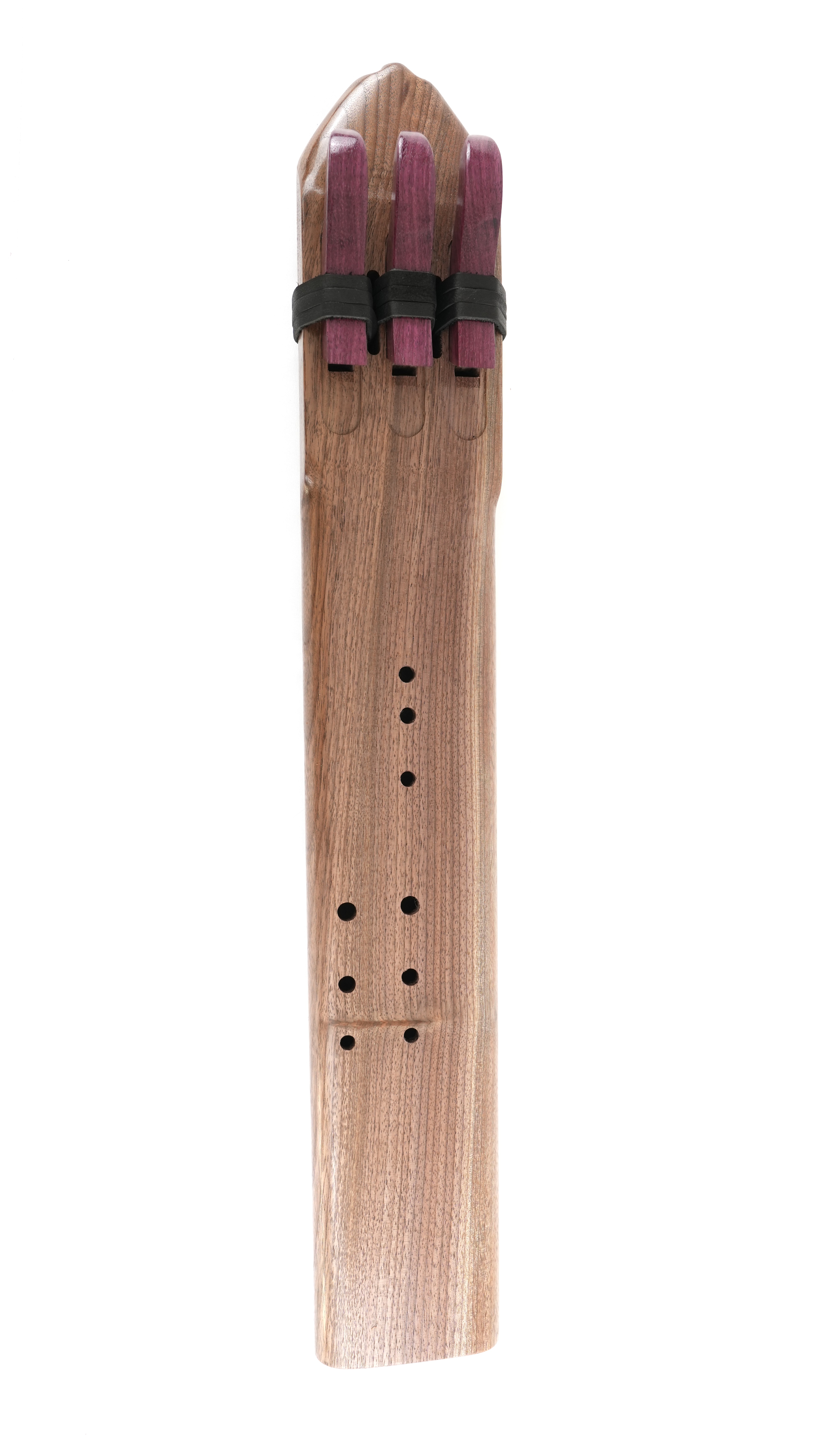 Native American Style Triple Black Walnut Drone Flute - Key of Bass D — handcrafted Native American style flute by Elemental Flutes